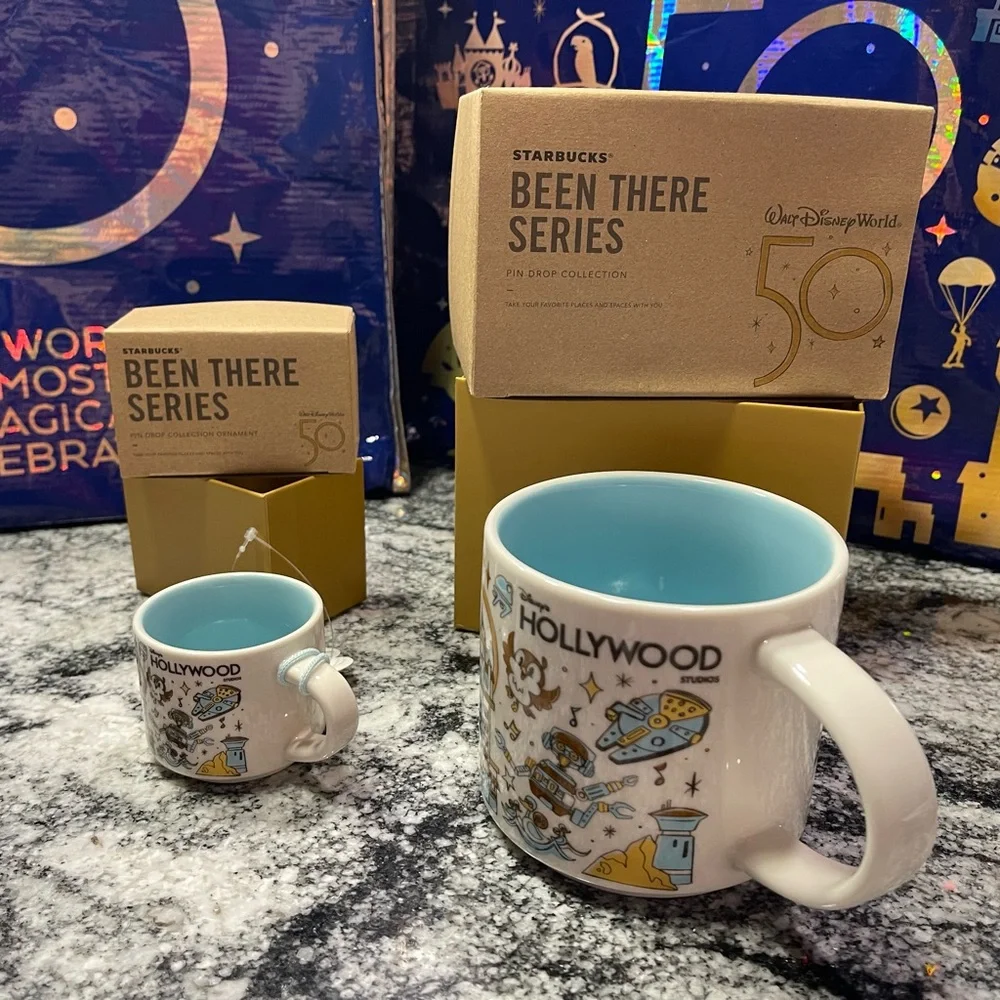 Disney 50th Anniversary Starbucks Hollywood Studios Mugs